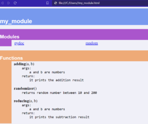 how to use pyDoc to generate documentation in python?